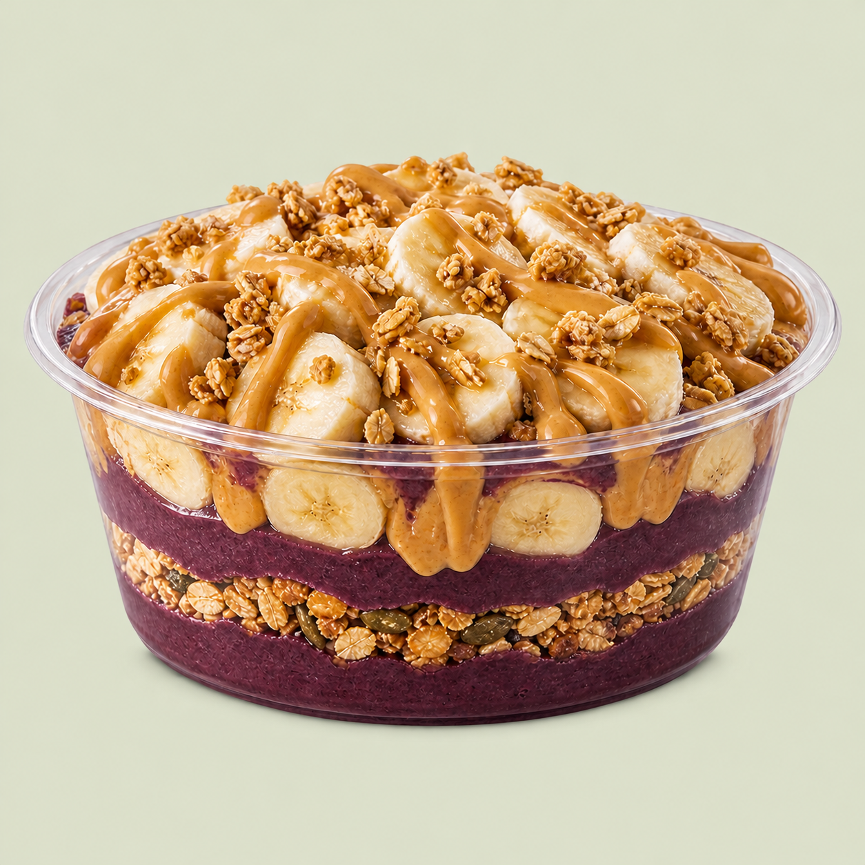 Peanut Dream Açaí Bowl mit Banane, Granola und Erdnussbutter